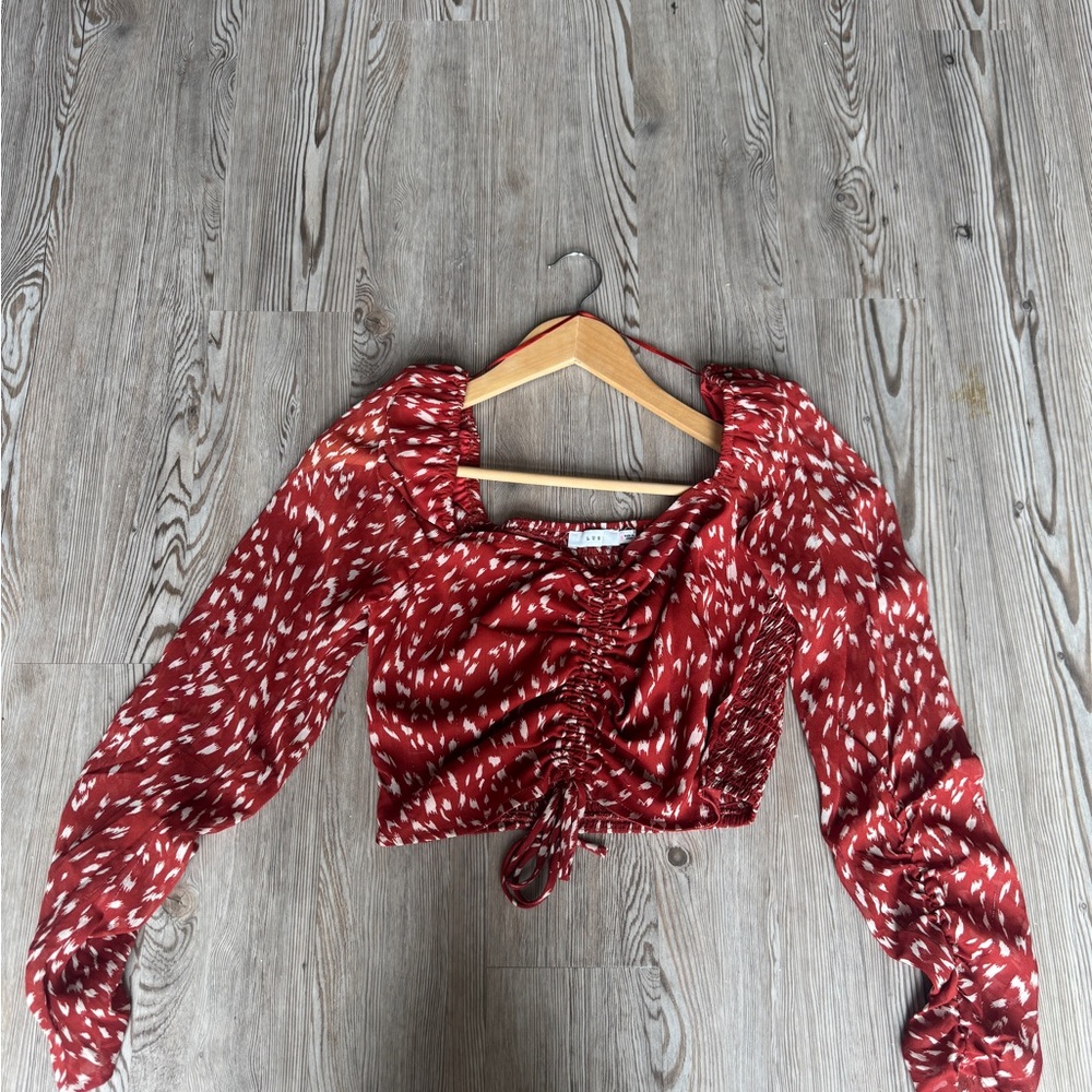 Red Patterned Women's Top